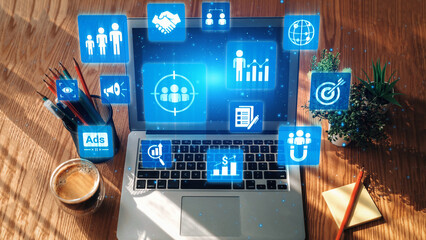 Concept of target group strategy optimizes digital marketing. This approach focuses on specific...