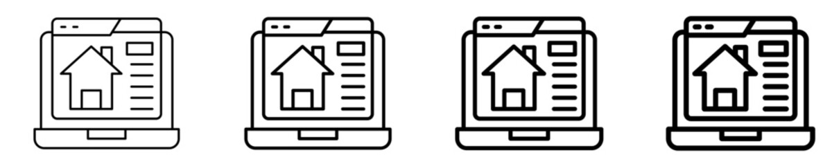 Laptop Icon Set Different Style Collection