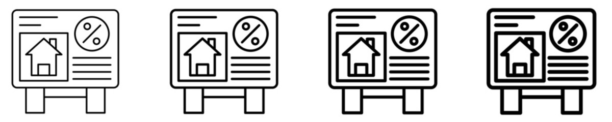 Billboard Icon Set Different Style Collection