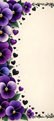 violet flowers on a white background