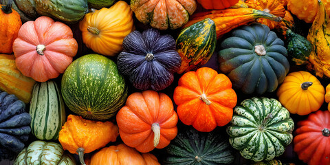 Harvest Harmony: A Medley of Gourds, ai generated.