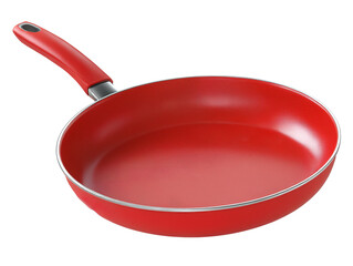 Red nonstick frying pan kitchen cooking utensil