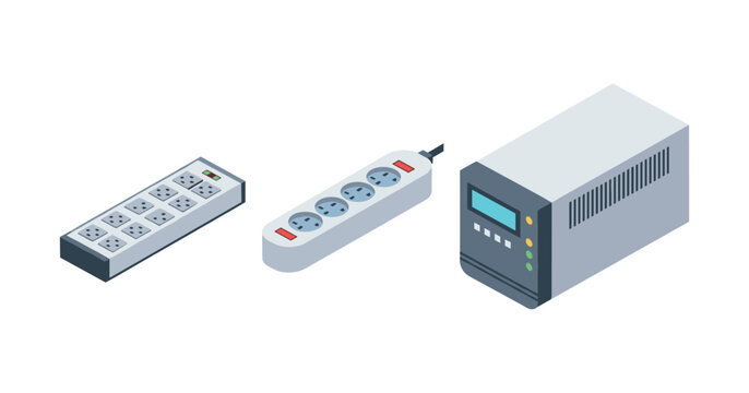 Power strip and ups illustration: essential electronic accessories for power management