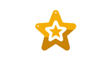 Golden layered star icon representing favorite bookmark achievement or quality rating symbol