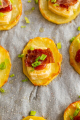 Potato Patty Appetizer with Brie, Cranberry Jam, and Bacon – Holiday Finger Food
