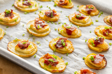 Potato Patty Appetizer with Brie, Cranberry Jam, and Bacon – Holiday Finger Food