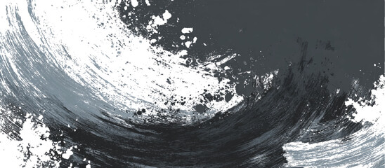 Grunge hand drawn paintbrush stroke frame with rough textured. abstract black grunge brushstroke border vector background design.. 