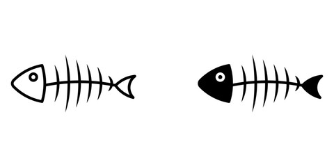fish bone icon graphic icon vector