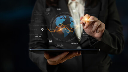 Global AI and data processing system enhances data, AI, and processing efficiency through digital network and global integration of intelligent technology Latch