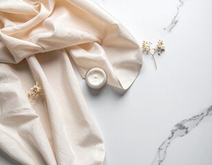  satin fabric on marble floor