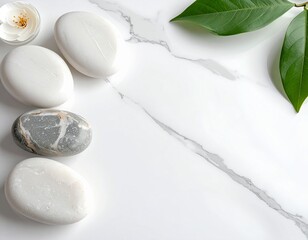 White Carrara Marble + Stones