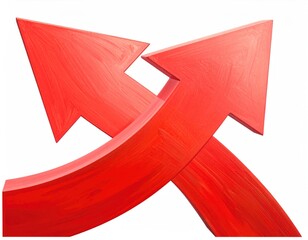 Two red arrows crossing each other