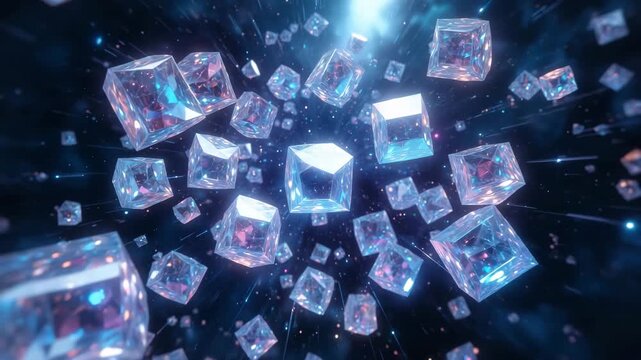 Crystal-like light prisms floating in zero gravity