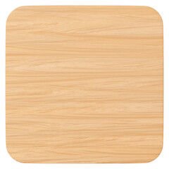 3D素材_木製プレート_四角_黄色