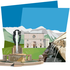 elementi rappresentativi della citt&agrave; dell'Aquila