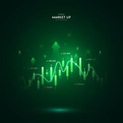 Business candle stick graph chart of stock market investment trading, Bullish point, Bearish point. trend of graph vector design. Stock growth graph background, financial technology.