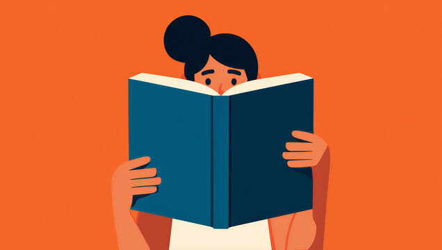 Focused Person Reading Book: Essential for Education, Learning, and Knowledge. Deep Study & Concentration on Text.