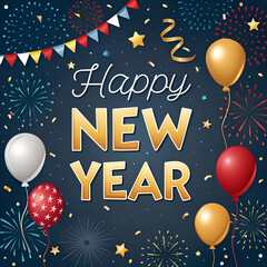 happy new year party celebration poster cover vector