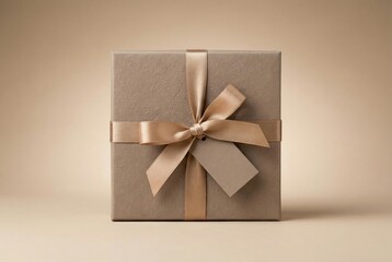 Perfectly centered luxury gift box with blank tag