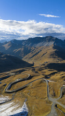 Stelviopass Mountain Road Aerial Overview.