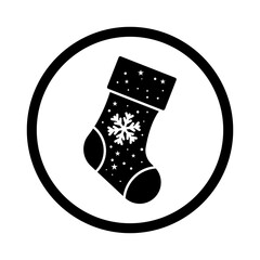 Single Christmas sock icon, holiday and gifts, Christmas sock vector icon set, vector graphics, editable stroke line sign, eps 10.