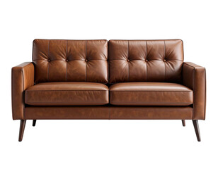 Fototapeta premium modern brown sofa isolated on transparent background 