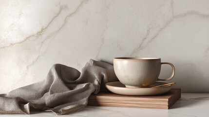 Aesthetic composition of coffee cup with elegant design