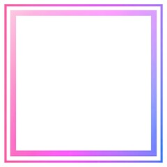 Double border square, gradient pink to blue, crisp and clean edge
