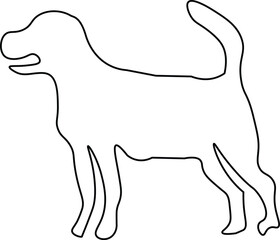 Dog continous line illustration. One line Dog simple art. Editable stroke.