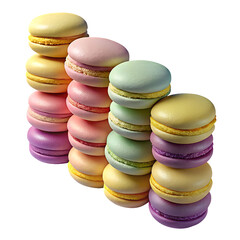 colorful macaroons on wooden table