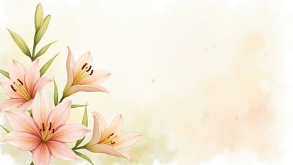 Delicate Pink And Cream Lilies