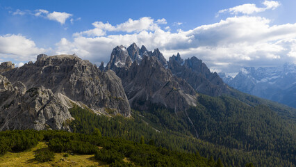 Dolomites Aerial Mountains: Tre Cime Area Views