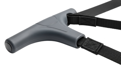 Gray T shaped handle with black nylon straps grip