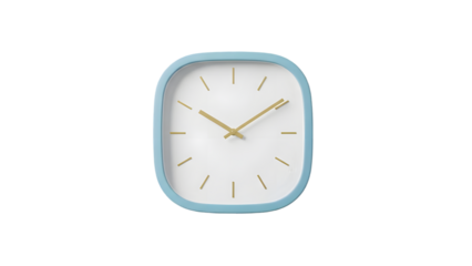 Vintage pastel wall clock isolated on transparent background