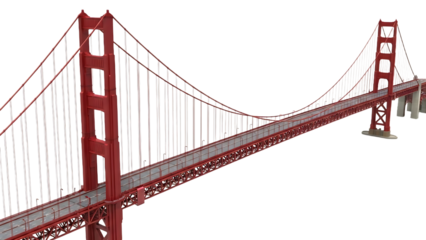 Iconic golden gate bridge structure against a on transport background