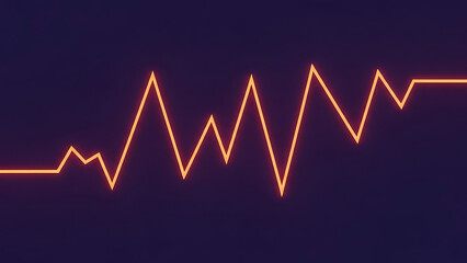 Neon orange heartbeat line graph on dark background