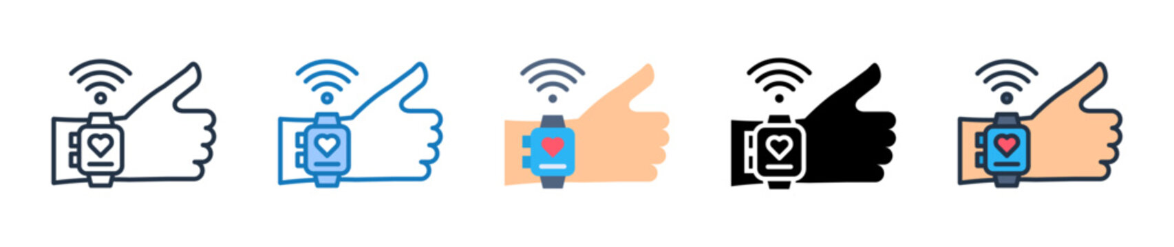 Wearable Technology multiple style icons set design vector illustration. 