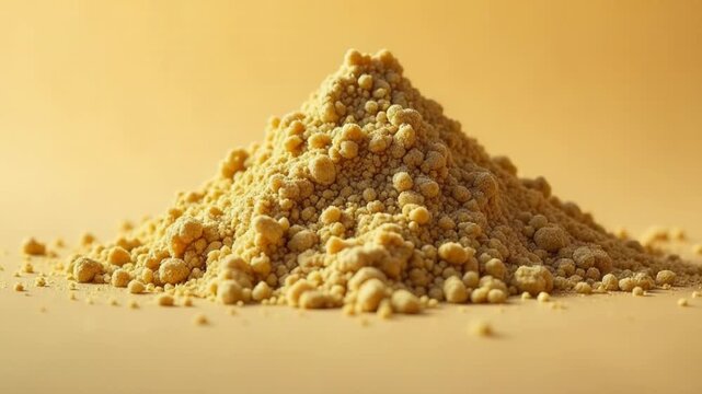 Video A pile of sand sits atop a table, possibly as part of an art installation or demonstration