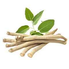 Ashwagandha isolated on white and transparent background
