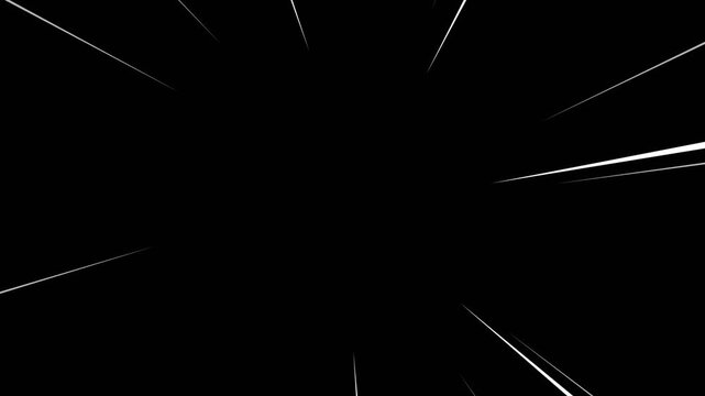 Animation Anime motion speed lines video overlay template manga style comic speed line background, Explosion flash and fast action, concentrated lines. 4k