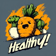 clipart of healthy food style ,  vegetables