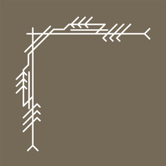 Line geometric corner. Tribal ethnic decorative linear element.