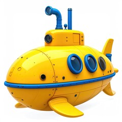 Cartoon-style, yellow submarine