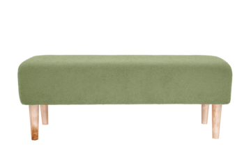 stylish sofa with wooden legs in retro style, isolated on a white background