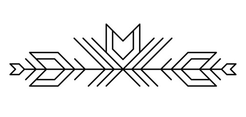 Line geometric element. Tribal ethnic decorative linear divider.