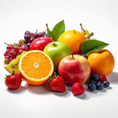 fruits on a white background