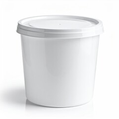 White plastic container, lid sealed
