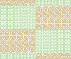 Abstract Geometric Floral Vector Pattern with Retro Style Flowers for Creative Wallpaper, Textile, and Branding