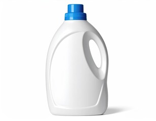 White detergent bottle with blue cap, handle