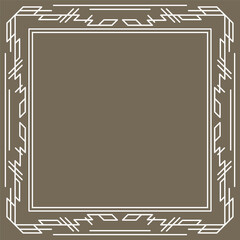 Line geometric frame. Tribal ethnic decorative linear background.